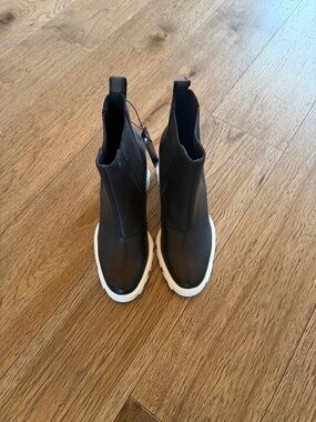 Sorel Black Brex Waterproof Boots with White Soles